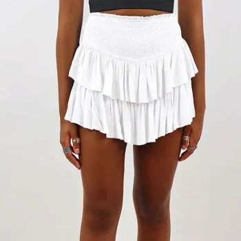 Women's Skirt A Line Mini Rayon Black White Pink Red Skirts Summer Layered Fashion Casual Street Daily S M L