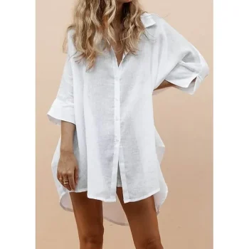 Women's Swimwear Cover Up Beach Top Swim Dress Normal Swimsuit Oversized Solid Color Fashion Casual Bathing Suits