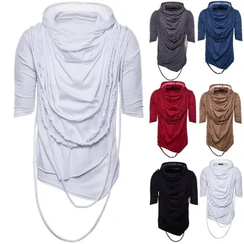 Men's Shirt T shirt Tee Tee Graphic Plain Hooded Plus Size Casual Holiday Half Sleeve Drawstring Braided Clothing Apparel Cotton Designer Hip Hop Slim Fit Big and Tall