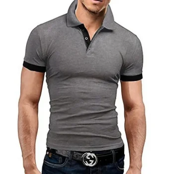 Men's Polo Shirt Golf Shirt Casual Daily Polo Collar Classic Short Sleeve Casual Soft Color Block Button Front Spring, Fall, Winter, Summer Regular Fit Black / Red Black / Gray White Yellow Wine Navy