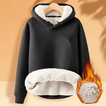 Women's Hoodie Sweatshirt Pullover Sherpa Fleece Lined Solid Color Street Casual Black Yellow Pink Warm Fuzzy Sherpa Fleece Hoodie Long Sleeve Top Micro-elastic Fall & Winter
