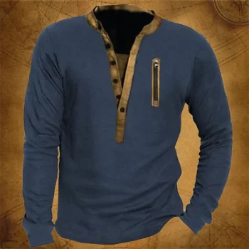 Men's Henley Shirt Long Sleeve Shirt Plain Henley Street Vacation Long Sleeve Clothing Apparel Designer Basic Modern Contemporary