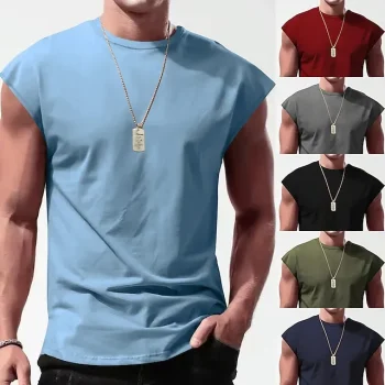 Men's T shirt Tee Tee Top Plain Crew Neck Street Vacation Cap Sleeve Clothing Apparel Fashion Designer Basic