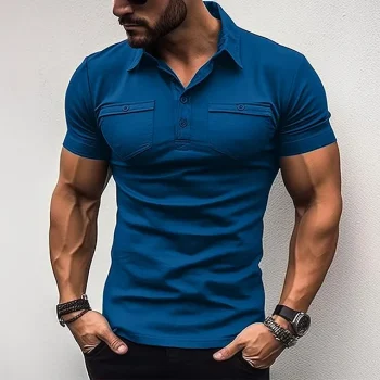 Men's Polo Shirt Golf Shirt Casual Holiday Lapel Short Sleeve Fashion Basic Plain Classic Summer Regular Fit Black Army Green Navy Blue Grey Polo Shirt