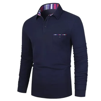 Men's Polo Shirt Golf Shirt Casual Holiday Classic Long Sleeve Fashion Basic Plain Quick Dry Summer Regular Fit Fire Red Black Army Green Dark Navy Grey Polo Shirt