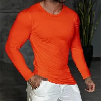 Men's T shirt Tee Tee Top Plain V Neck Street Vacation Long Sleeve Clothing Apparel Fashion Designer Basic