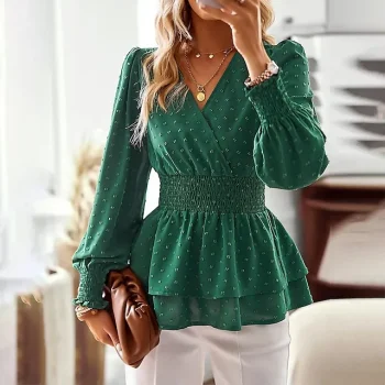 Women's Lace Shirt Corset Plain Work Black Pink Blue Lace Trims Long Sleeve Modern V Neck Form Fit Fall & Winter