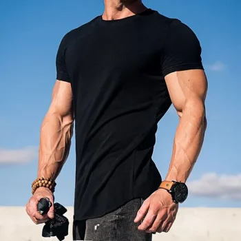 Men's T shirt Tee Tee Top Plain Crew Neck Street Vacation Short Sleeves Clothing Apparel Fashion Designer Basic